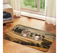 Pet Feeding Mat Absorbent Quick Dry Dog Food Mats Cute Non-Slip Rubber Pet Feeding Rug View of Typical Tuscany Landscape Cat Water Bowl Mats Pet Placemat for Food Water 40x60cm