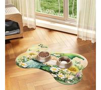 Pet Feeding Mat, Cat & Dog Mat For Food And Water Bowl | Gnomes Creative Butterfly Daisy Sunflower Bone Shaped Dog Cat Placemat Quick Dry, Pet Accessories Supplies 12"x19"