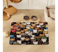 Pet Feeding Mat Cat Dog Placemat Pet Carpet Splash-Proof Absorbent Easy To Clean Washable Diatomaceous Earth Kitten Puppy Water Bowl Mat (Pattern 2,30x40 cm)