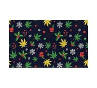 Pet Feeding Mat Christmas Snowflake Colorful WeedLeaf Absorbent Dog Mat | Pet Feeding Mat, Absorbent Dog Mat, Small Pet Food Mat, for Floor Waterproof, Dog Water Matt for Sloppy Drinker, Bowl Mat