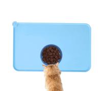 Pet Feeding Mat - Dog Cat Pet Mat With Raised Edges - 18.9x11.8 Inch Silicone Pad Non Slip For Puppy By Distribu