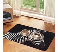 Pet Feeding Mat for Dog Bowls and Water Bowl Non Slip Pet Placemat Absorbent Cat Feeder Pad Animal Zebra Pet Food Mat for Floors No Stains Dog Cat Water Bowl Mat 40x60cm