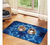 Pet Feeding Mat for Dog Bowls and Water Bowl Non Slip Pet Placemat Absorbent Cat Feeder Pad Blue Dandelion Pet Food Mat for Floors No Stains Dog Cat Water Bowl Mat 30x45cm