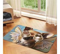 Pet Feeding Mat for Dog Bowls and Water Bowl Non Slip Pet Placemat Absorbent Cat Feeder Pad Brown Chihuahua Angel Wings Pet Food Mat for Floors No Stains Dog Cat Water Bowl Mat 30x45cm