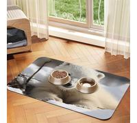 Pet Feeding Mat for Dog Bowls and Water Bowl Non Slip Pet Placemat Absorbent Cat Feeder Pad Cute Baby Polar Bear Pet Food Mat for Floors No Stains Dog Cat Water Bowl Mat 40x60cm