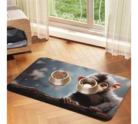 Pet Feeding Mat for Dog Bowls and Water Bowl Non Slip Pet Placemat Absorbent Cat Feeder Pad Cute Monkey Pet Food Mat for Floors No Stains Dog Cat Water Bowl Mat 30x45cm