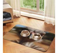 Pet Feeding Mat for Dog Bowls and Water Bowl Non Slip Pet Placemat Absorbent Cat Feeder Pad Cute Ostrich Pet Food Mat for Floors No Stains Dog Cat Water Bowl Mat 40x60cm