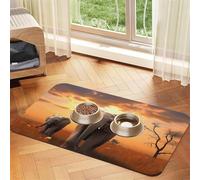 Pet Feeding Mat for Dog Bowls and Water Bowl Non Slip Pet Placemat Absorbent Cat Feeder Pad Cute Wild Elephant Pet Food Mat for Floors No Stains Dog Cat Water Bowl Mat 40x60cm
