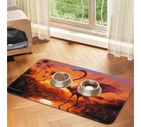 Pet Feeding Mat for Dog Bowls and Water Bowl Non Slip Pet Placemat Absorbent Cat Feeder Pad Flamingo Sunset Pet Food Mat for Floors No Stains Dog Cat Water Bowl Mat 30x45cm
