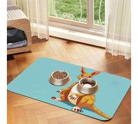 Pet Feeding Mat for Dog Bowls and Water Bowl Non Slip Pet Placemat Absorbent Cat Feeder Pad Funny Cartoon Kangaroo Zoo Pet Food Mat for Floors No Stains Dog Cat Water Bowl Mat 30x45cm