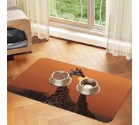 Pet Feeding Mat for Dog Bowls and Water Bowl Non Slip Pet Placemat Absorbent Cat Feeder Pad Giraffe at Sunset Pet Food Mat for Floors No Stains Dog Cat Water Bowl Mat 40x60cm