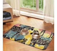 Pet Feeding Mat for Dog Bowls and Water Bowl Non Slip Pet Placemat Absorbent Cat Feeder Pad Giraffe and Zebra Pet Food Mat for Floors No Stains Dog Cat Water Bowl Mat 30x45cm