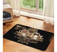 Pet Feeding Mat for Dog Bowls and Water Bowl Non Slip Pet Placemat Absorbent Cat Feeder Pad Gorgeous Crystal Chandelier Pet Food Mat for Floors No Stains Dog Cat Water Bowl Mat 30x45cm