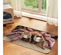 Pet Feeding Mat for Dog Bowls and Water Bowl Non Slip Pet Placemat Absorbent Cat Feeder Pad Large Mexican Pink Tarantula Pet Food Mat for Floors No Stains Dog Cat Water Bowl Mat 40x60cm