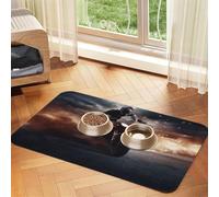 Pet Feeding Mat for Dog Bowls and Water Bowl Non Slip Pet Placemat Absorbent Cat Feeder Pad Man Ride A Motorcycle Pet Food Mat for Floors No Stains Dog Cat Water Bowl Mat 40x60cm