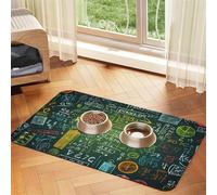 Pet Feeding Mat for Dog Bowls and Water Bowl Non Slip Pet Placemat Absorbent Cat Feeder Pad Math question Pet Food Mat for Floors No Stains Dog Cat Water Bowl Mat 40x60cm