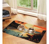 Pet Feeding Mat for Dog Bowls and Water Bowl Non Slip Pet Placemat Absorbent Cat Feeder Pad Original Poster for Endless Summer Pet Food Mat for Floors No Stains Dog Cat Water Bowl Mat 30x45cm
