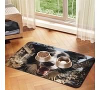 Pet Feeding Mat for Dog Bowls and Water Bowl Non Slip Pet Placemat Absorbent Cat Feeder Pad Pastor Border Collie Pet Food Mat for Floors No Stains Dog Cat Water Bowl Mat 30x45cm