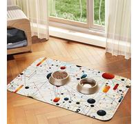 Pet Feeding Mat for Dog Bowls and Water Bowl Non Slip Pet Placemat Absorbent Cat Feeder Pad Physics Print Pet Food Mat for Floors No Stains Dog Cat Water Bowl Mat 40x60cm