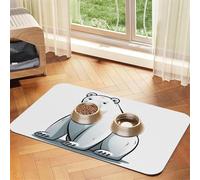 Pet Feeding Mat for Dog Bowls and Water Bowl Non Slip Pet Placemat Absorbent Cat Feeder Pad Polar Bear Pet Food Mat for Floors No Stains Dog Cat Water Bowl Mat 40x60cm