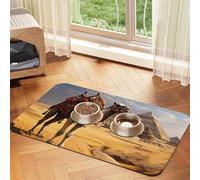 Pet Feeding Mat for Dog Bowls and Water Bowl Non Slip Pet Placemat Absorbent Cat Feeder Pad Pyramid Camel Pet Food Mat for Floors No Stains Dog Cat Water Bowl Mat 30x45cm