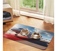 Pet Feeding Mat for Dog Bowls and Water Bowl Non Slip Pet Placemat Absorbent Cat Feeder Pad Red Carpet Airplane Pet Food Mat for Floors No Stains Dog Cat Water Bowl Mat 30x45cm