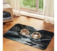 Pet Feeding Mat for Dog Bowls and Water Bowl Non Slip Pet Placemat Absorbent Cat Feeder Pad River and Gray Rocks Pet Food Mat for Floors No Stains Dog Cat Water Bowl Mat 40x60cm