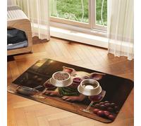 Pet Feeding Mat for Dog Bowls and Water Bowl Non Slip Pet Placemat Absorbent Cat Feeder Pad Smiling Pet Food Mat for Floors No Stains Dog Cat Water Bowl Mat 30x45cm