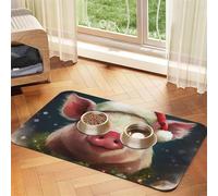 Pet Feeding Mat for Dog Bowls and Water Bowl Non Slip Pet Placemat Absorbent Cat Feeder Pad Smiling Pet Food Mat for Floors No Stains Dog Cat Water Bowl Mat 40x60cm