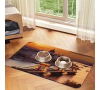 Pet Feeding Mat for Dog Bowls and Water Bowl Non Slip Pet Placemat Absorbent Cat Feeder Pad Sunset in Budapest Pet Food Mat for Floors No Stains Dog Cat Water Bowl Mat 40x60cm