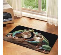 Pet Feeding Mat for Dog Bowls and Water Bowl Non Slip Pet Placemat Absorbent Cat Feeder Pad Two Frogs Pet Food Mat for Floors No Stains Dog Cat Water Bowl Mat 30x45cm