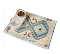 Pet Feeding Mat for Dogs & Cats, Dog Bowl Mat Non-Slip, Anti-Leakage Absorbent Pet Food Mat, Prevent Spills Easy to Clean Pet Placemat for Home, Kennels & Veterinary Use (Style 7,50x70 cm)