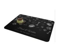 Pet Feeding Mat for Dogs & Cats, Dog Bowl Mat Non-Slip, Anti-Leakage Absorbent Pet Food Mat, Prevent Spills Easy to Clean Pet Placemat for Home, Kennels & Veterinary Use (Black,45x60 cm)