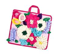 Pet Feeding Mat for Small Pets, Washable Floral Sniff Pad with Layered Fleece Pockets for Indoor Search Activity Small Pet Sniff Pad Washable Foraging Mat Nosework Blanket Floral Pocket Feeding Home
