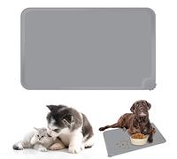 Pet Feeding Mat, Silicone Bowl Mat Waterproof Non Slip Non Stick Placemat for Bowls and Water Bowls Keep Your Floor Clean - Pet Food Mat for Medium Small Pets (18.5 x 11.8 inch)
