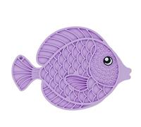 Pet Feeding Mat - Soft Non Slip Silicone Slow Feeder Pad, Fun Fish Design Dog Licking Mat | Durable Puppy Feeding Pad, Slow Feeding Solution Toy with Suction Cup for Pets, Cats, Dogs, Indoor Use