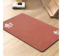 Pet Feeding Mat - Super Absorbent Quick Dry Dog Bowl Mat for Messy Drinkers Food Tray Protector Mat Anti-Slip Drip Catcher for Hard Floor Washable Dog Accessories (Burgundy,45x70cm)