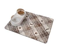 Pet Feeding Mat, Waterproof Cat Feeder Pad, (15.75x23.62x1.18 Inches) Reusable Dog and Cat Eating Mats, Black/yellow/green/brown Non Slip Feeding for Kitten Food, Diatomaceous