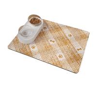 Pet Feeding Mat, Waterproof Cat Feeder Pad, (15.75x23.62x1.18 Inches) Reusable Dog and Cat Eating Mats, Black/yellow/green/brown Non Slip Feeding for Kitten Food, Diatomaceous