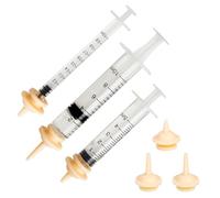 Pet Feeding Nipple for Kitten and Puppy Squirrels Puppies Newborn Silicone Feeding Pacifier for Pets and Wildlife - Includes Separate Three 1-5-10ml Syringe(Nipple 3Large+3mall) 9 in 1