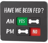 Pet Feeding Reminder Magnet, Have We Been Fed Dog & Cat Feeding Tracker with AM/PM Sliders - Magnetic & Adhesive Fed Sign for Fridge, Prevents Overfeeding, Ideal for Multi-Pet Homes & Sitters (B2)