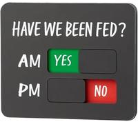 Pet Feeding Reminder Magnet, Have We Been Fed Dog & Cat Feeding Tracker with AM/PM Sliders - Magnetic & Adhesive Fed Sign for Fridge, Prevents Overfeeding, Ideal for Multi-Pet Homes & Sitters (D4)