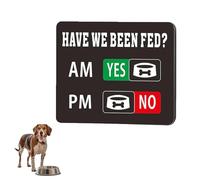 Pet Feeding Reminder Sign,Dog Feeding Reminder with Magnet,Have We Been Fed Signs AM/PM Tracker Yes No Daily Pet Feed Slider Board Refrigerator Magnet (A)