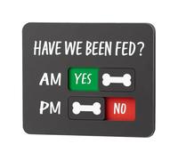 Pet Feeding Reminder Sign,Dog Feeding Reminder with Magnet,Have We Been Fed Signs AM/PM Tracker Yes No Daily Pet Feed Slider Board Refrigerator Magnet (B)