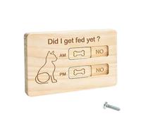 Pet Feeding Reminder Sign - Wooden Magnetic AM PM Meal Trackerr