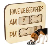 Pet Feeding Schedule Sign, Magnetic Wooden AM PM Reminder Board, Daily Meal Tracking Indicator, Dog Cat Feeding Status Chart For Household Indoor Outdoor Routine Management