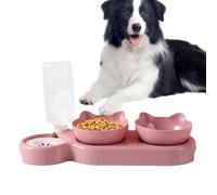Pet Feeding Station - Dog Cat Bowl Set, Elevated Stand Stainless Steel Dishes | Non-Tip Double Bowl Feeder Removable Water Food Tray, Spill Proof Base for Daily Home Animal Feeding Use Tool