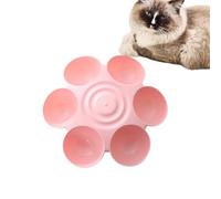 Pet Feeding Station - Floral Design Dinnerware, 6-Part Portion Dish, Non-Skid Platforms | Multi Pet Nourishment Organizer, Bpas-Free Rotating Container Tray, Indoor Mealtime Dispenser, Reusable Split