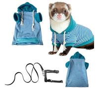 Pet Ferrets Sweatershirt Outfit and Walking Harness Set for Small Winter Warm Outfit Safe Outdoors Adventure Ferrets Fleece Hoodie and Leash Harness Set for Winter Warmth