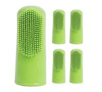 Pet Finger Toothbrush - Silicone Cleaning Set, Five Count Hygiene Tool, Safe Grooming Accessory | Soft Finger Brush for Dog Cat Teeth Care, Removal, Fresh Breath